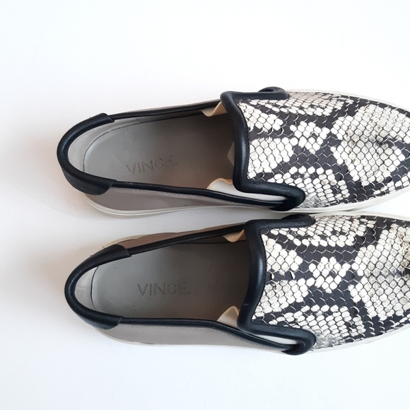 Vince Bram Snake Embossed Leather Sneakers - Picture 4 of 8